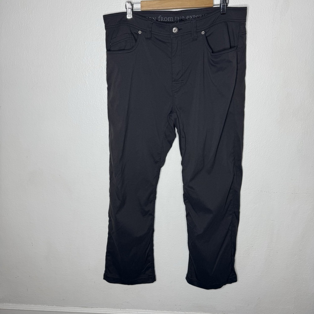 Prana Brion Slim Fit Gray Pants Men's 36 Nylon Stretch Outdoor Hiking Gorpcore